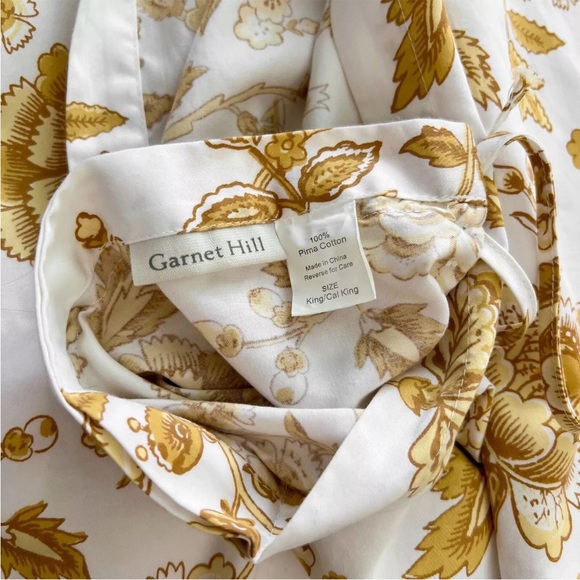 GARNET HILL Palampore PIMA COTTON Floral KING Duvet Cover Gold Wheat Yellow SOFT - Picture 6 of 7